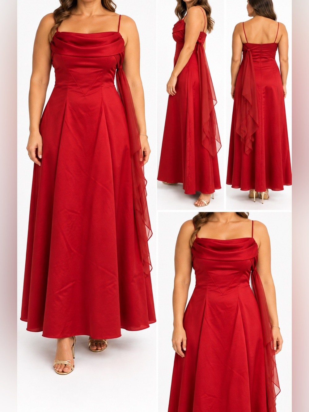 Michaelangelo Style 4456 Red Bridesmaid Formal Dress Size 10